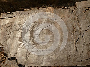 Rock paintings in Sarmishsay, Uzbekistan, in Central Asia ÐÐ°ÑÐºÐ°Ð»ÑŒÐ½Ð¾Ðµ Ð¸Ð·Ð¾Ð±Ñ€Ð°Ð¶ÐµÐ½Ð¸Ðµ Ð¼ÑƒÐ¶Ñ‡Ð¸Ð½Ñ‹ Ð¸